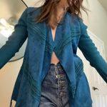 Free People Blue suede western cardigan Photo 0