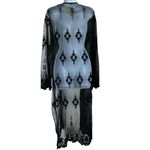 Chaser  Black Lace sheer Kimono Robe M/L Photo 1