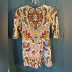 BCBGMAXAZRIA Pink Embellished Tie Front 3/4 Sleeve Shorts Romper | Sz M Photo 6