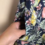 J.Jill  Women’s Summer Fruit Leaf Print Flounced Hem Double V-Neck Knit Dress Photo 3