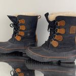 LaCrosse Black Brown Leather Felt Lined Lace Up Mid Calf Waterproof Winter Boots Photo 6