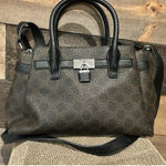 Nine West  Satchel Chelsea Logo Satchel Brown/black‎ Lock EUC Photo 0