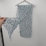 Vintage Blue Floral Sheer Lightweight Long Rectangle Scarf India Accessory Photo 3