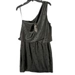 Allen Schwartz ABS Dress Womens 12 Black One Shoulder Blouson Jeweled Dark Fairy Photo 1