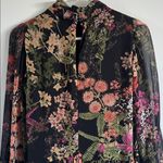 Floral Long Sleeve Mock Neck Dress Black Size 2 Photo 5