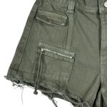 PacSun Medium Jean Cutoff Cargo Shorts Hi-Rise Zip-Fly Pockets Frayed Hems Green Photo 1
