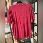 Eberjay Eberjey Gisele pajama sangria top short sleeve modal shirt ivory piping pocket Photo 5