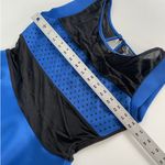 Gracia  Dress Womens Medium Blue Black‎ Mesh Rhinestone Studded Fit Flare Mini Photo 4