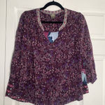 One September Womens Medium Petite Purple Floral Tunic Top Size undefined Photo 0