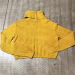 GBG Cropped Cowl Neck Golden Yellow Cable Knit Sweater Women's Size XS Gold Photo 5
