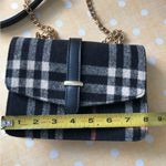 Wool Bag Purse Plaid Fabric Crossbody Black Photo 5