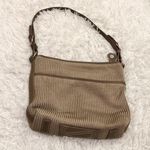 The Sak Woven Crochet Hobo Bag Tan Beige Plaid Lining Photo 1