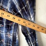 Knox Rose Womens Blue Plaid Embroidered Button Shirt XXL Boho Peasant Lumberjane Photo 5