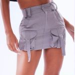Pretty Little Thing NWT  Micro Skirt Womens 12 Gray Y2K Utility Cargo Streetwear Photo 0