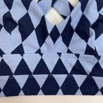 Buffbunny  M Medium Alpha Sports Bra Argyle Diamond Print Blue Gym Athletic RARE Photo 4