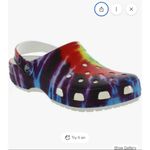 Adult Clog Classic Tie-Dye Graphic Crocs Colorful Rainbow Women’s Size 7 Photo 1