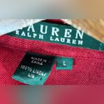 Ralph Lauren Lauren  L Linen Holly Red Button Down Shirt Photo 6