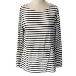 BODEN Classic boat neck Breton Striped Long Sleeve Top White Size M Photo 9