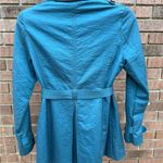 Ambition Double Breasted Trench Coat Teal Belt Women Size Small Chic Lightweight Blue Photo 6