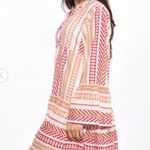 Bohemian vacation summer beach Vibrant Red and Orange Mini Dress Size one size Photo 2