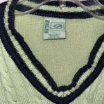 Vintage Pastel Green Cable Knit Sweater Vest Unisex Size L Photo 3