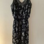 Xhilaration Dark Blue Floral Dress Photo 4