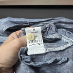 CP Shades  100% linen Ruffle Edge Top Blue M Photo 2