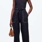Madewell Contrast-Stitch Relaxed Straight-Leg Jumpsuit in Linen Photo 0