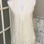 ECI  Lace Sleeveless Blouse White Ivory Small Layering Top Photo 1