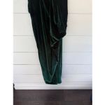 Women’s One Shoulder Velvet Small Maxi Dress Ruched Green Size undefined Photo 3