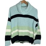 Adyson Parker Starlight Blue Combo Chunky knit striped cotton sweater Size L Photo 0