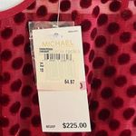 Michael Kors MICHAEL  Dress Deep Red Long Sleeves Swiss Dot Lined Dress Sz 10 NWT Photo 12