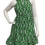 Japna  Dress Women Medium Green Tiered Retro Southwestern Rodeo Aztec Cowgirl Photo 0