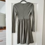 SheIn ⭐️ khaki green Crewneck long sleeve waffle knit knee length dress xsmall Photo 4