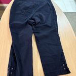 Dalia Dress Pants Size 14W Solid Black Embellished Cuff Rayon Nylon Pull On Photo 4