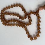 Carnelian Agate and Leather Tassel Necklace Beaded Brown Boho 12" Brown Pullover Photo 4