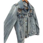 Pam & Gela Statement Denim Embroidered Jacket with Rhinestone Eagles Size Small Photo 5