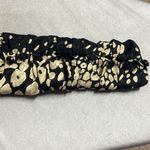 Tuleh Black Gold Animal Leopard Print 100% Silk High Neck Blouson Midi Dress XS Photo 6