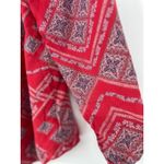 Vintage America Peasant Blouse Boho Floral Print Long Sleeve Top Flowy Size XL Red Photo 2