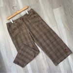 Plaid Crop Pants mid rise straight leg womens Brown size 10 transitional preppy Photo 0