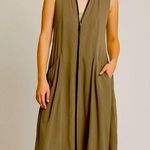 ALLSAINTS Olive Green Silk Lewis Tunic Mini Dress β Size 0 Photo 0