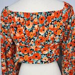 SheIn  Frenchy Allover Floral Print Off Shoulder Crop Blouse Long-Sleeve Sz M Photo 8