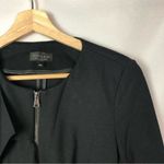Topshop  Black Ruffle Front Peplum Front Zip Jacket 6 Photo 4