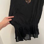 Chico's  1 Solid Black Sequin Beaded 3/4 Sleeve 100% Cotton Drop Waist Tunic Top Photo 11