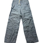 Athleta Cabo Textured Wide Leg Pants Blue 100% Linen Womens Size 0 Nautical Photo 0