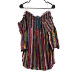 Guess Bright Multicolor Striped High Rise Tie Waist ShortsSize XL Photo 2