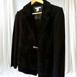 Peter Nygard  Leather Black Jacket Size Petite‎ Medium Photo 0
