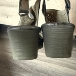 Fly London  Women's Gray and Cream Sandals Metallic Peep toe Wedge Slingback Photo 7