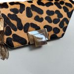 Dune London White Saffiano Leather Leopard Print Calf Hair Fur Trimmed Hand Bag Photo 5