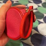 Cole Haan Leather Round Wristlet/Coin Purse Red Photo 3